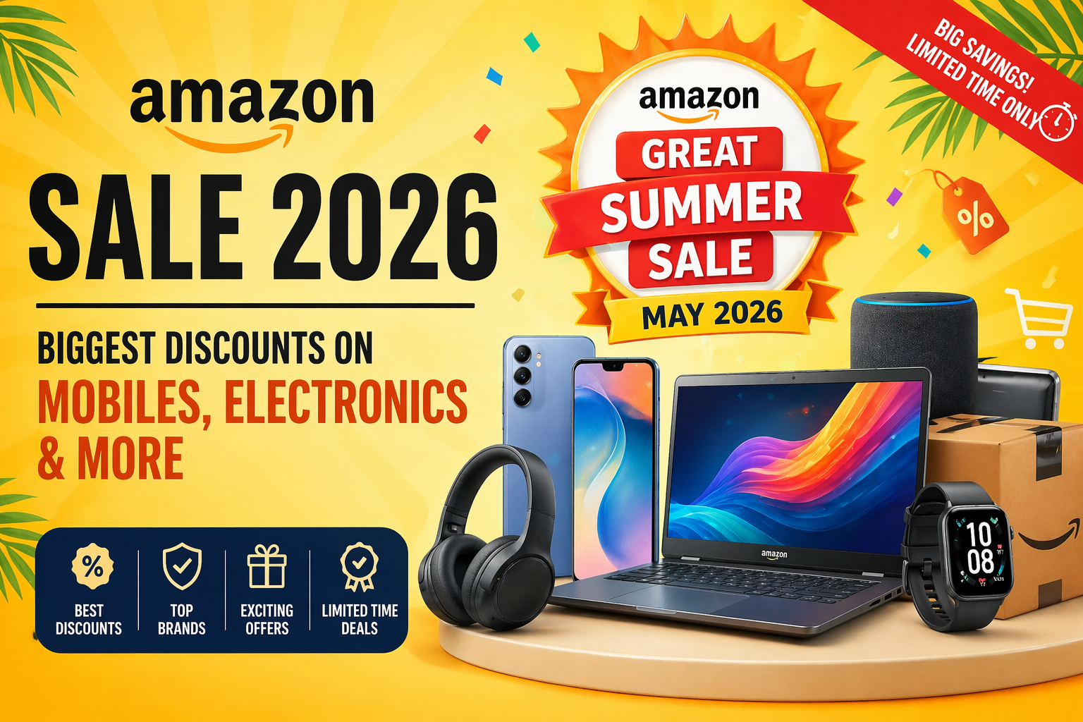 Amazon Sale 2026: Biggest Discounts on Mobiles, Electronics & More